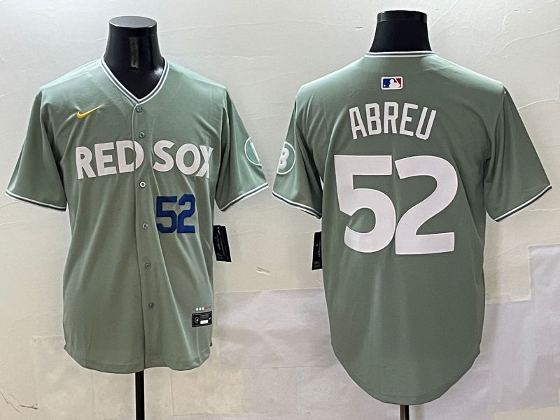 Men Boston Red Sox #52 Abreu Green Joint Name Game Nike 2025 MLB Jersey style 3->boston red sox->MLB Jersey